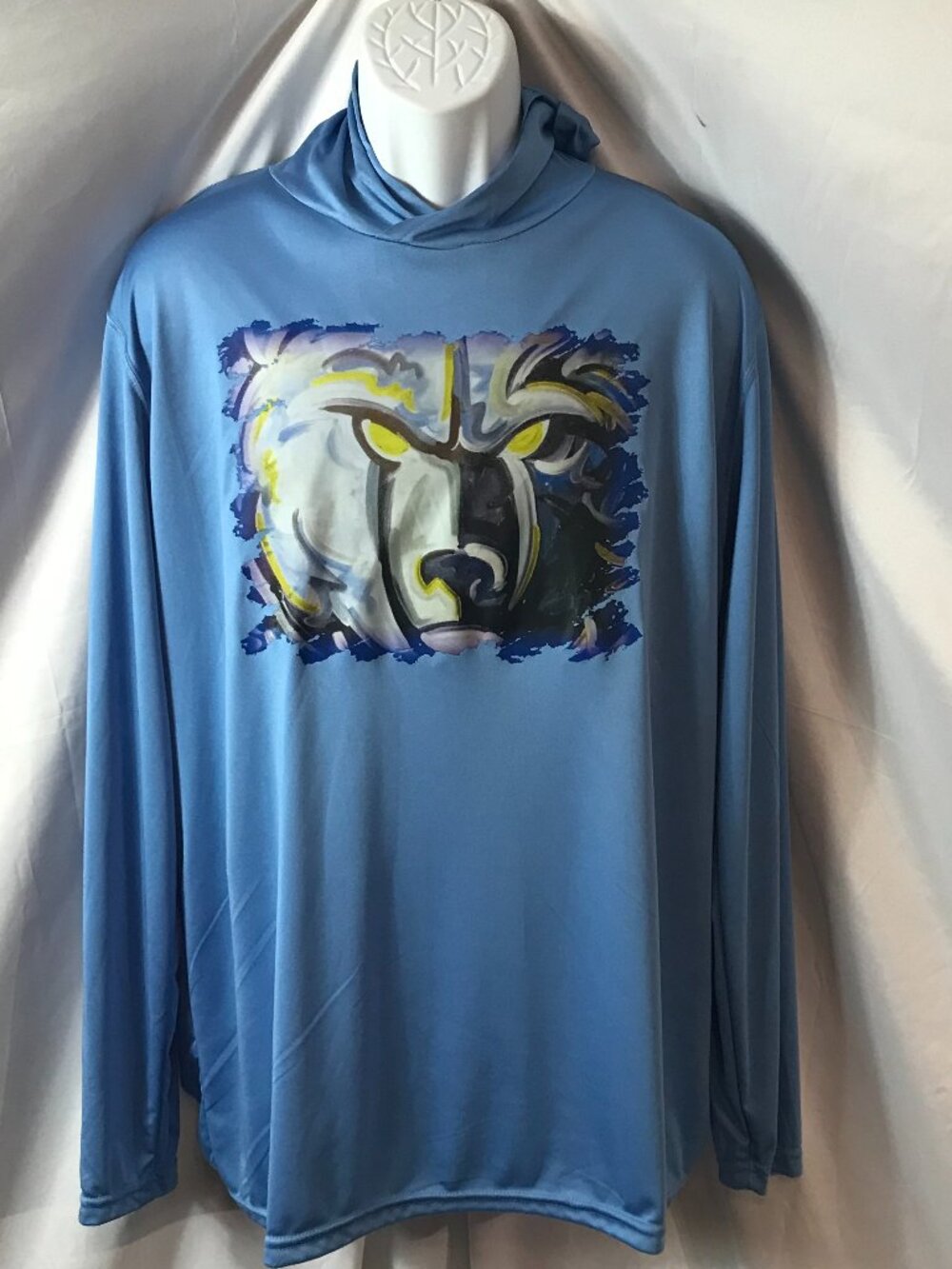 Grizzly Bear Logo Lightweight Activewear Sport Cut Workout Shirt Hoodie